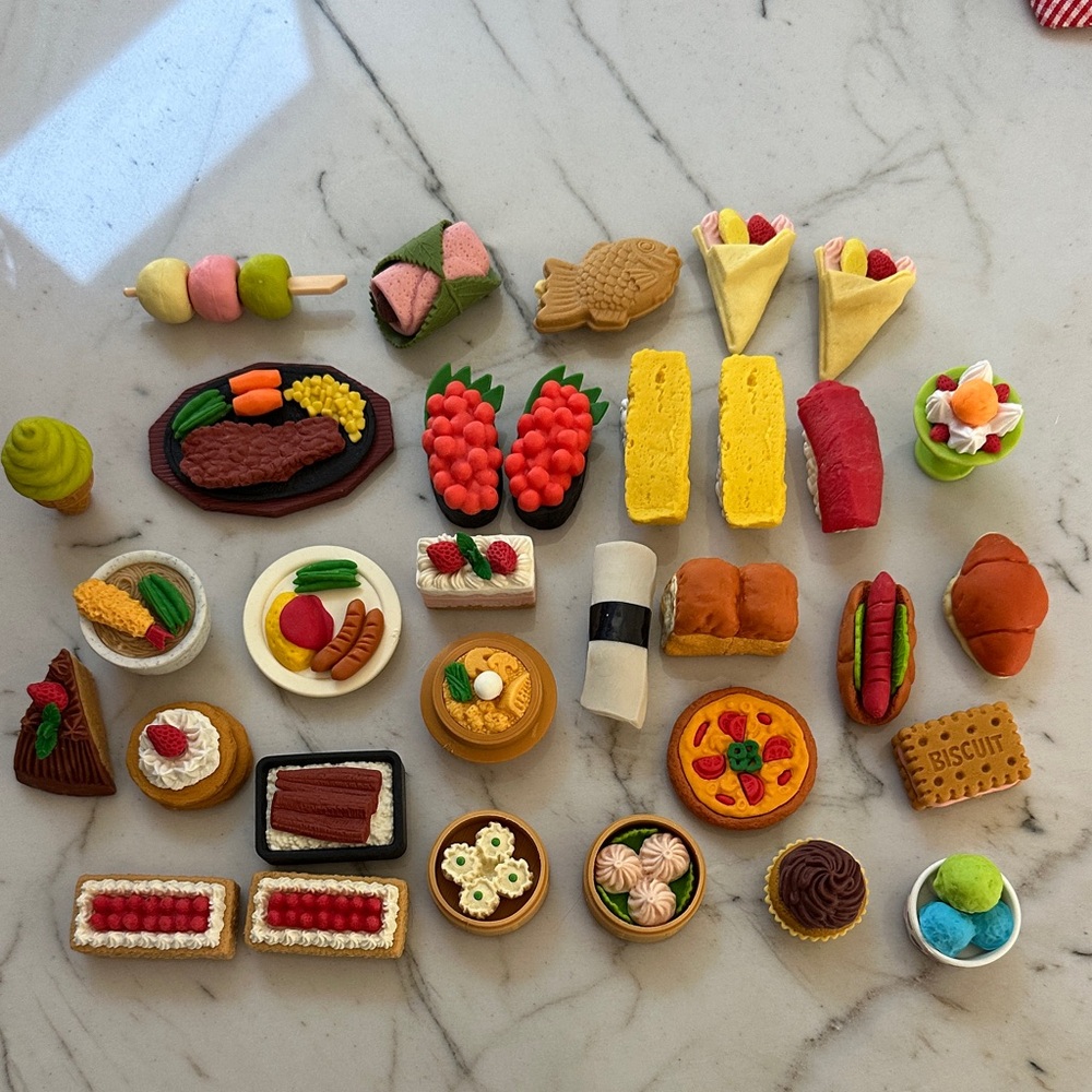 Colorful Japanese Food Erasers Set